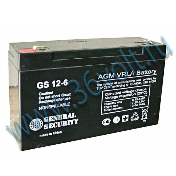 Аккумулятор для ИБП - General Security GS 12-6