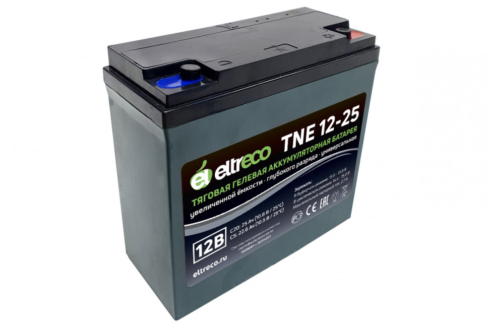 Тяговый гелевый аккумулятор Eltreco TNE12-25 (12V21A/H C3)