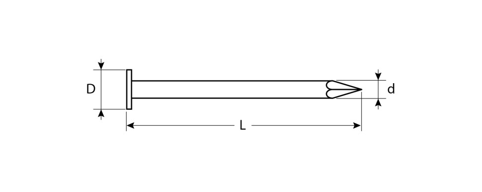 ЗУБР 100 х 4.0 мм, гвозди с большой потайной головкой, цинк, 8 шт (4-305096-40-100)
