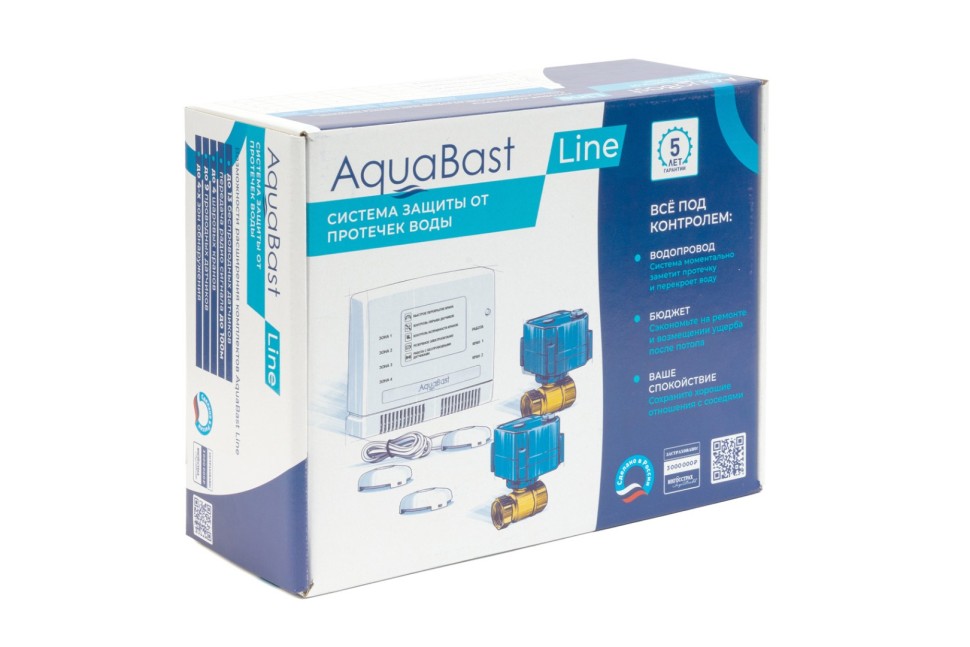 Комплект защиты от протечек воды AquaBast Line Коттедж 1”
