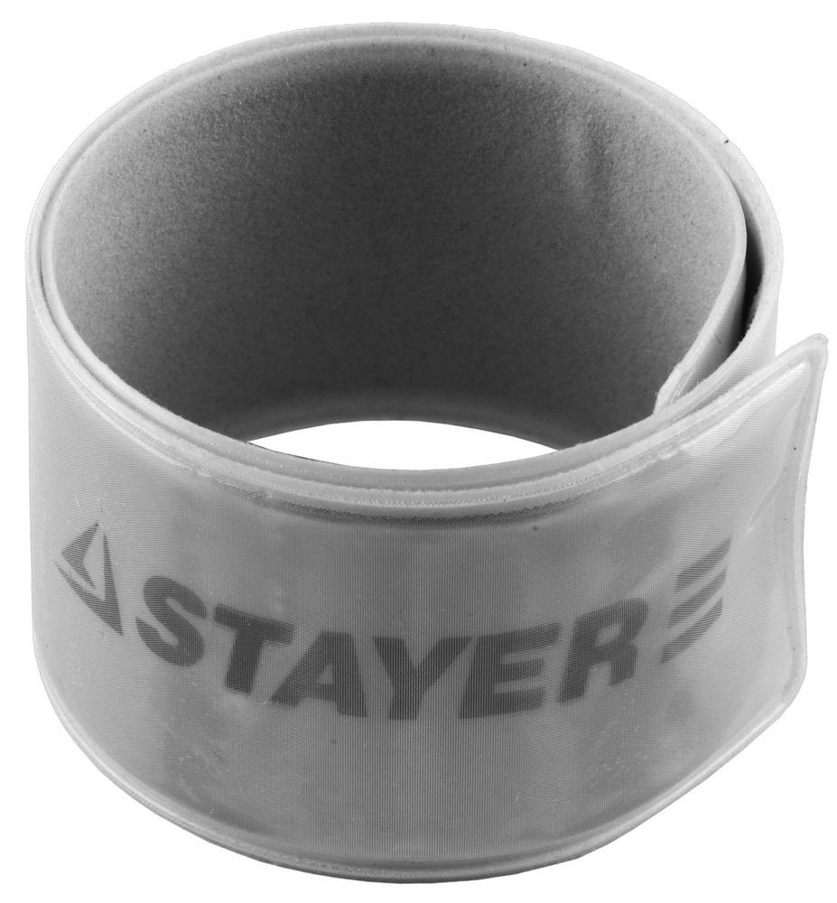 STAYER серый, светоотражающий, самофиксирующийся браслет (11630-G)